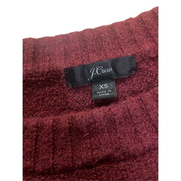 J. Crew wine red womens sweater sz XS merino wool blend - Picture 3 of 7